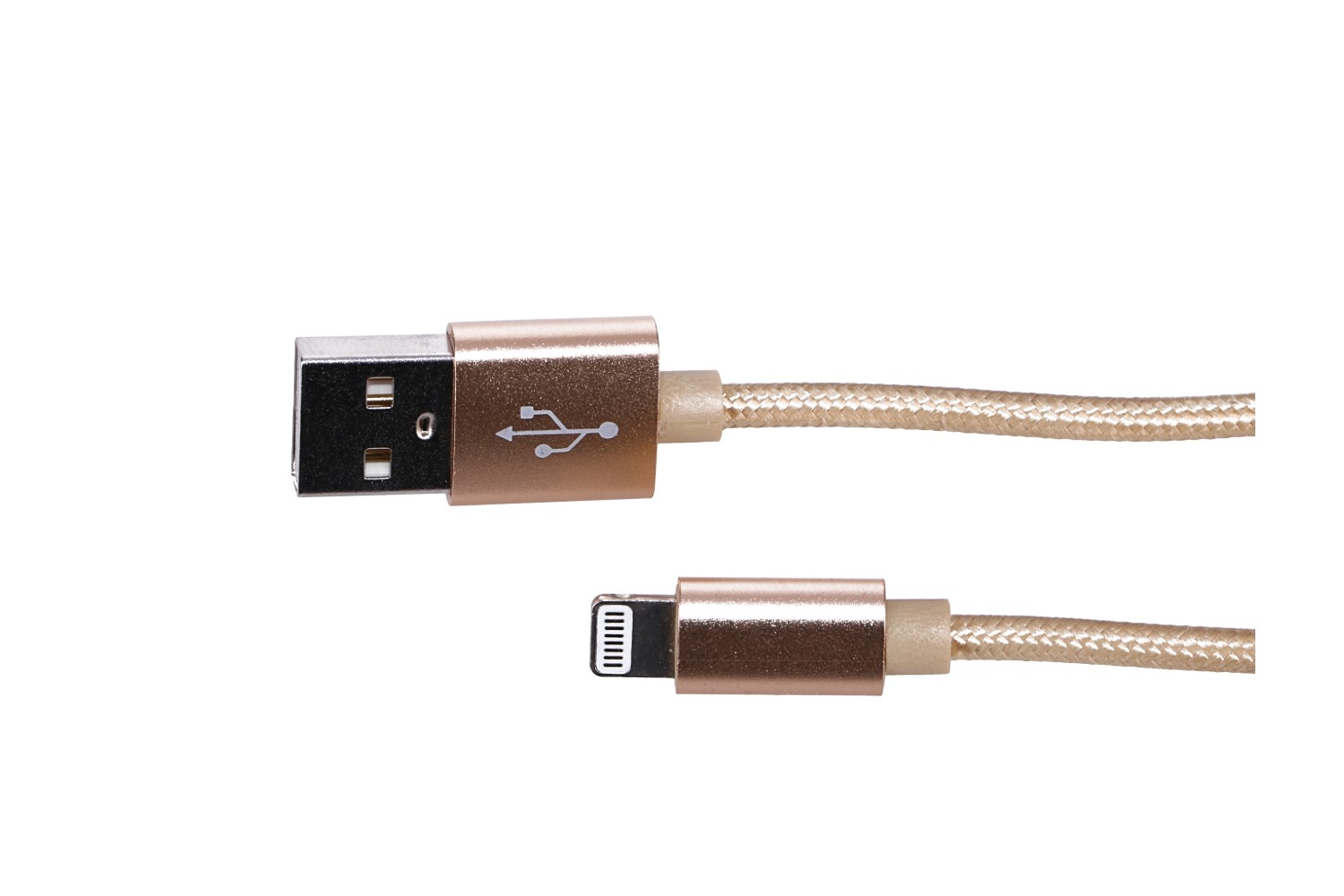 Extralink Lightning Cable for iPhone Smartphones, Max 2A Current, Reinforced Braided, 1m Length, Gold