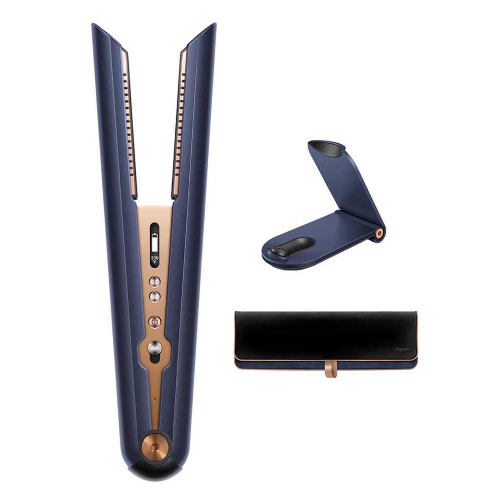 Dyson HS07 Coralle Hair Straightener, Prussian Blue/Copper, 200W, 3 Temperature Settings