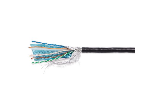 Cable 4 paires (awg 23) S/FTP Cat7 Extra souple PUR Noir