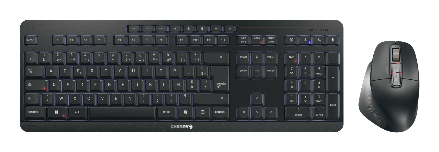 CHERRY STREAM ULTIMATE - Desktop set - Wireless - AZERTY - Black