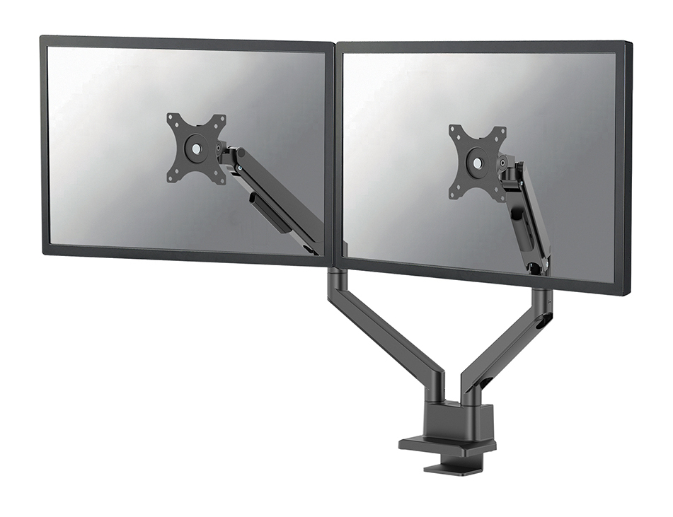 NEXT Slim Dual Monitor Arm - 17-32inch - 1-9 kg/screen (curved 8 kg/screen) - Gas Spring - 180 Degrees - Stop Mechanism - Topfix