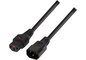 IEC-LOCK Rallonge d'alimentation C14 / C13 à verrouillage noire - 3,0 m