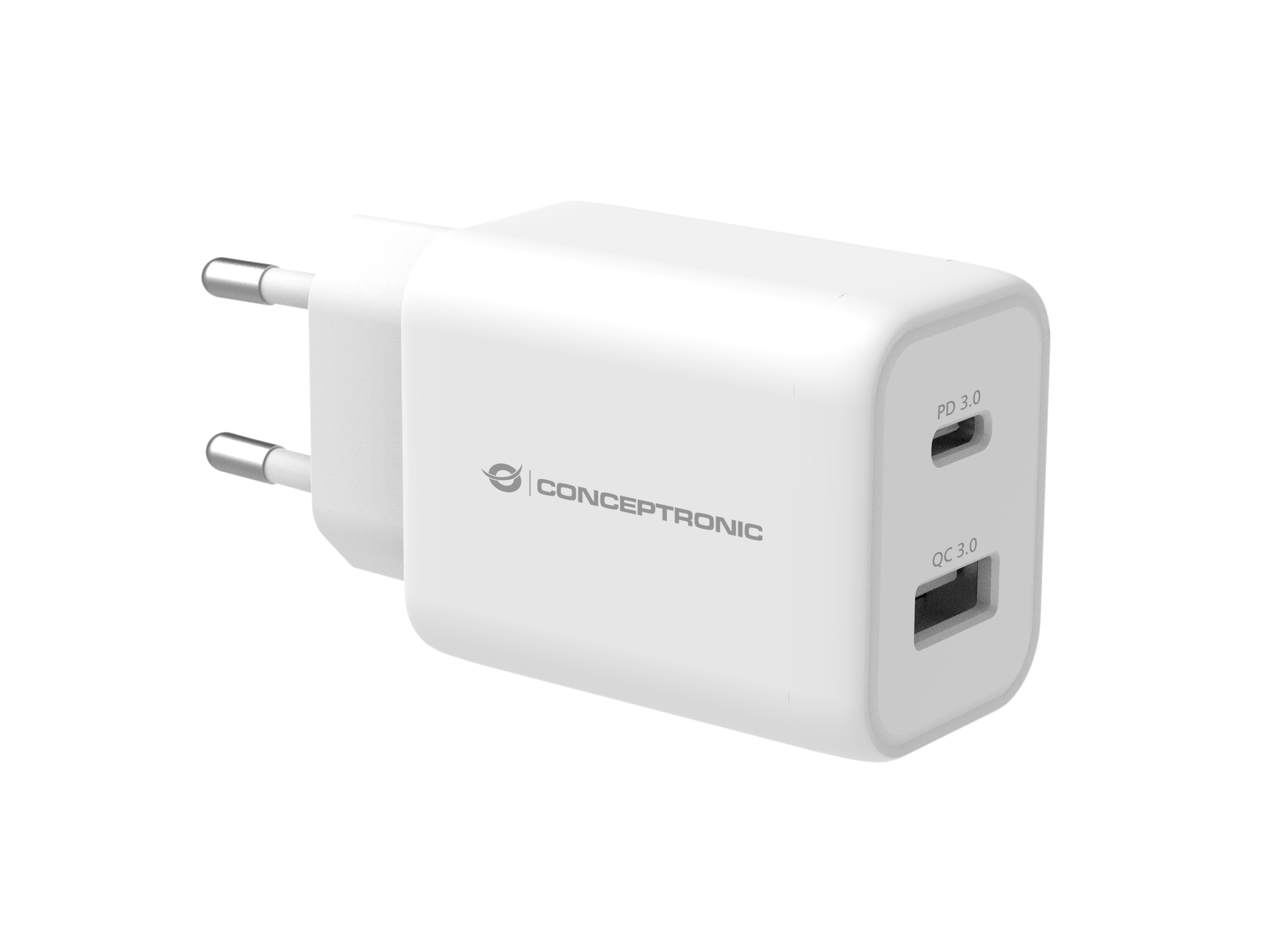 2-Port 33W PPS USB PD Charger - USB-A x 1 - USB-C x 1 - QC 3.0