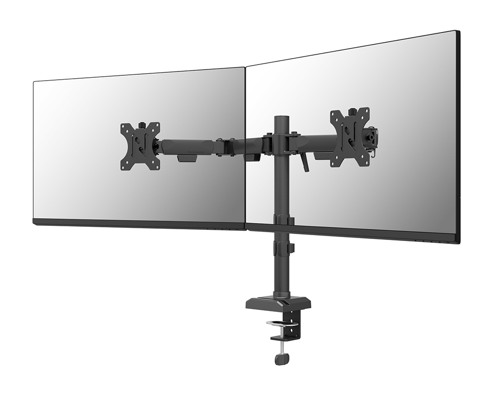 NERO Dual monitor arm - 10-32inch - 0-8 kg/screen - 180 Degrees - Stop Mechanism - Total Plastic-Free Packaging - Black