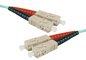 Jarretière optique duplex multimode OM4 50/125 SC-UPC/SC-UPC aqua - 1 m