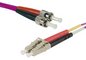 Jarretière optique duplex multimode OM3 50/125 LC-UPC/ST-UPC violet - 3 m