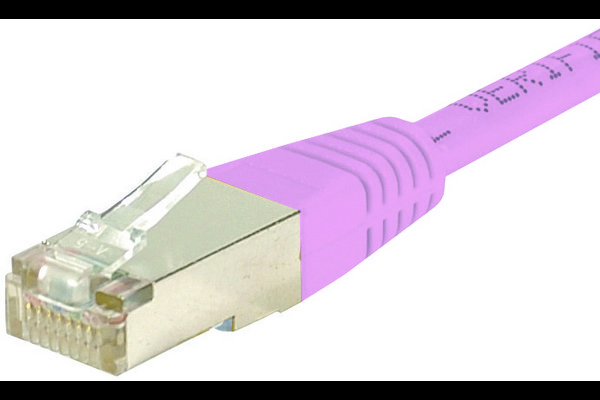 Cordon RJ45 catégorie 6 S/FTP rose - 10 m