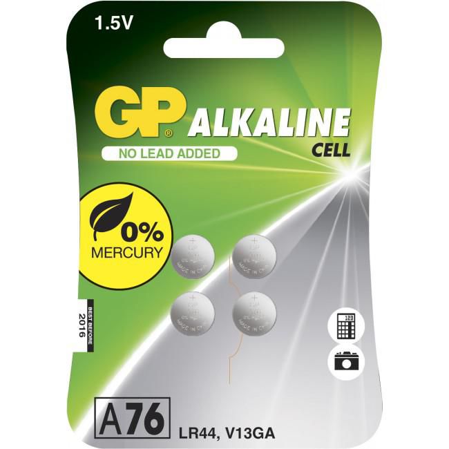 GP GP Alkaline Cell Battery - A76, 1-pack x 4 pcs.