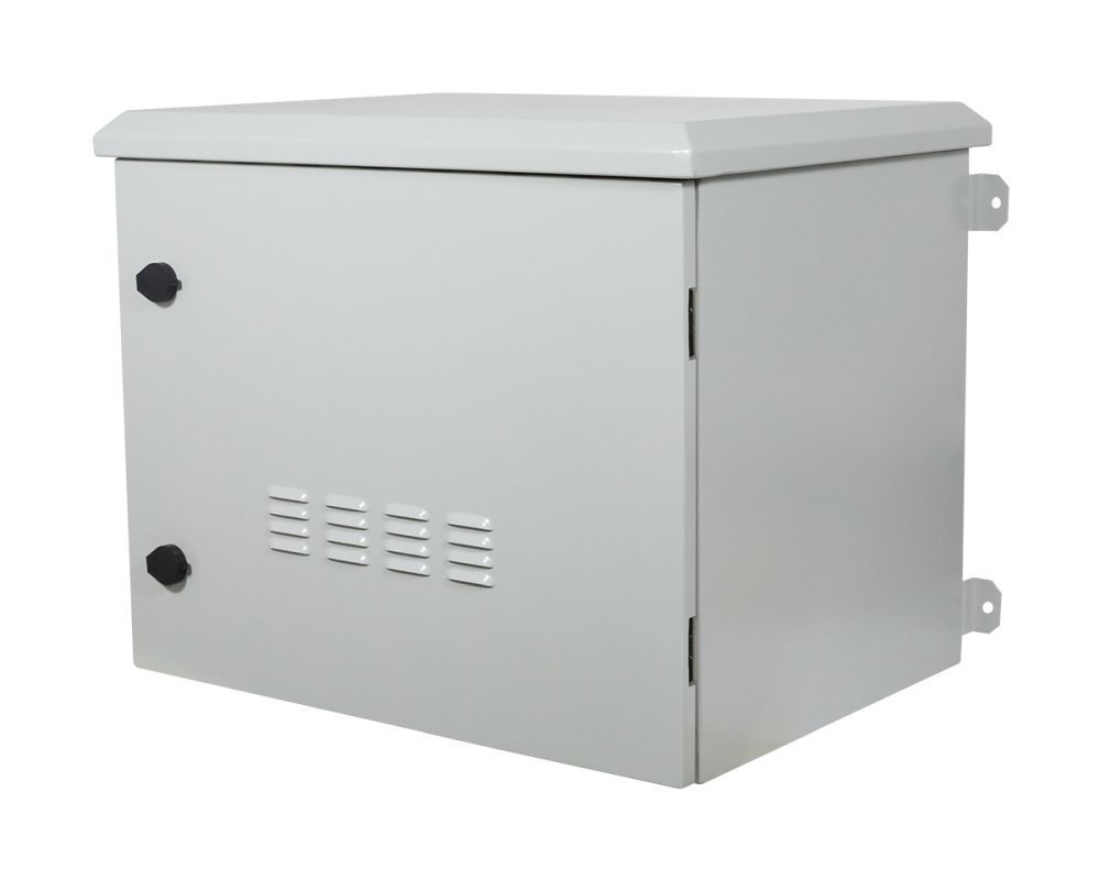 ALLNET 19\"Wandgehäuse, 9HE, T638mm, Lichtgrau, IP55, SO-Serie, incl. 4-Fach Lüftereinheit