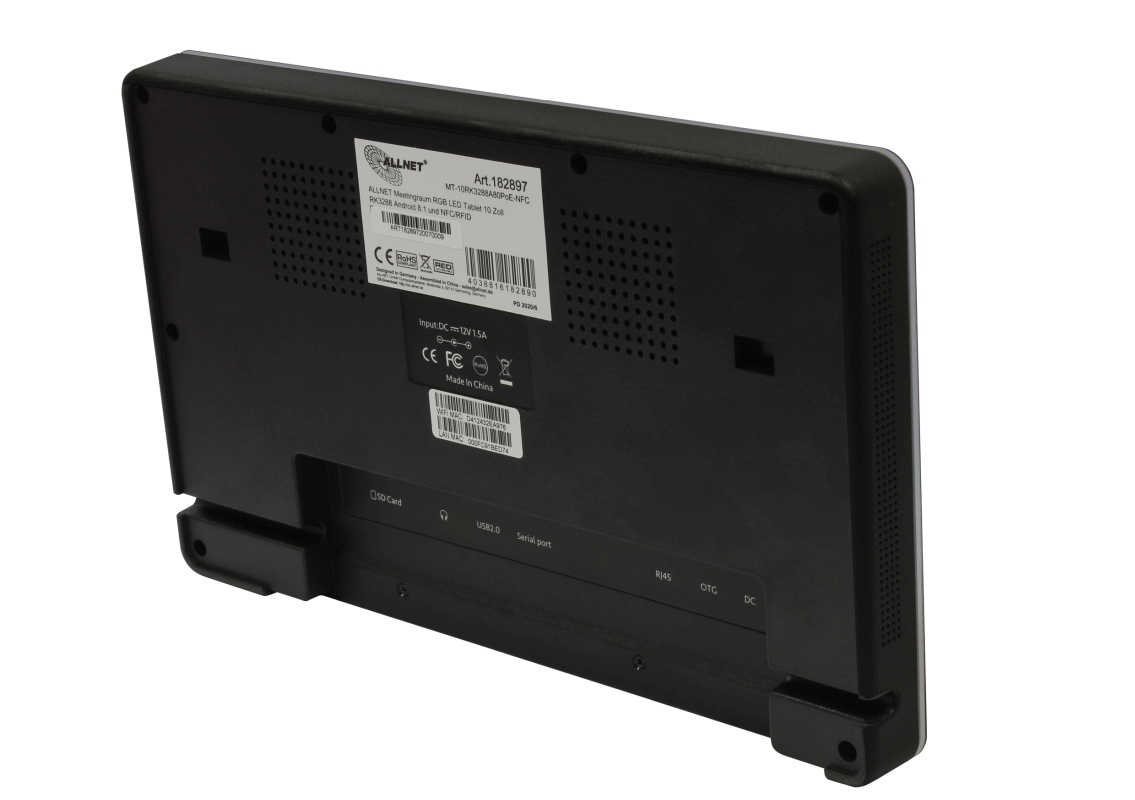 ALLNET Meetingraum RGB LED Tablet 10 Zoll RK3288 Android 10 und NFC