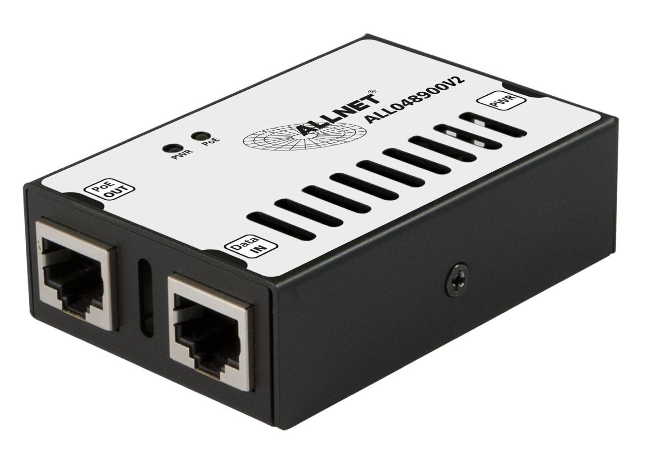 ALLNET PoE Injektor Gigabit / PoE & PoE+ & PoE & LT PoE (15,4W/30W/60W/90W) / Metallgehäuse / \"ALL048900v2\"