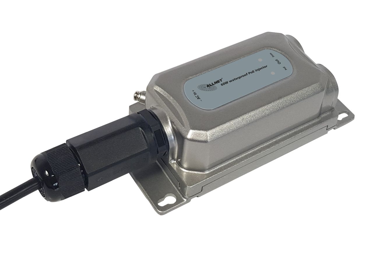 ALLNET PoE Injektor Outdoor IP67 IEEE802.3bt (15,4W/30W/60W) Metallgehäuse / ALL-PI2013OBT60