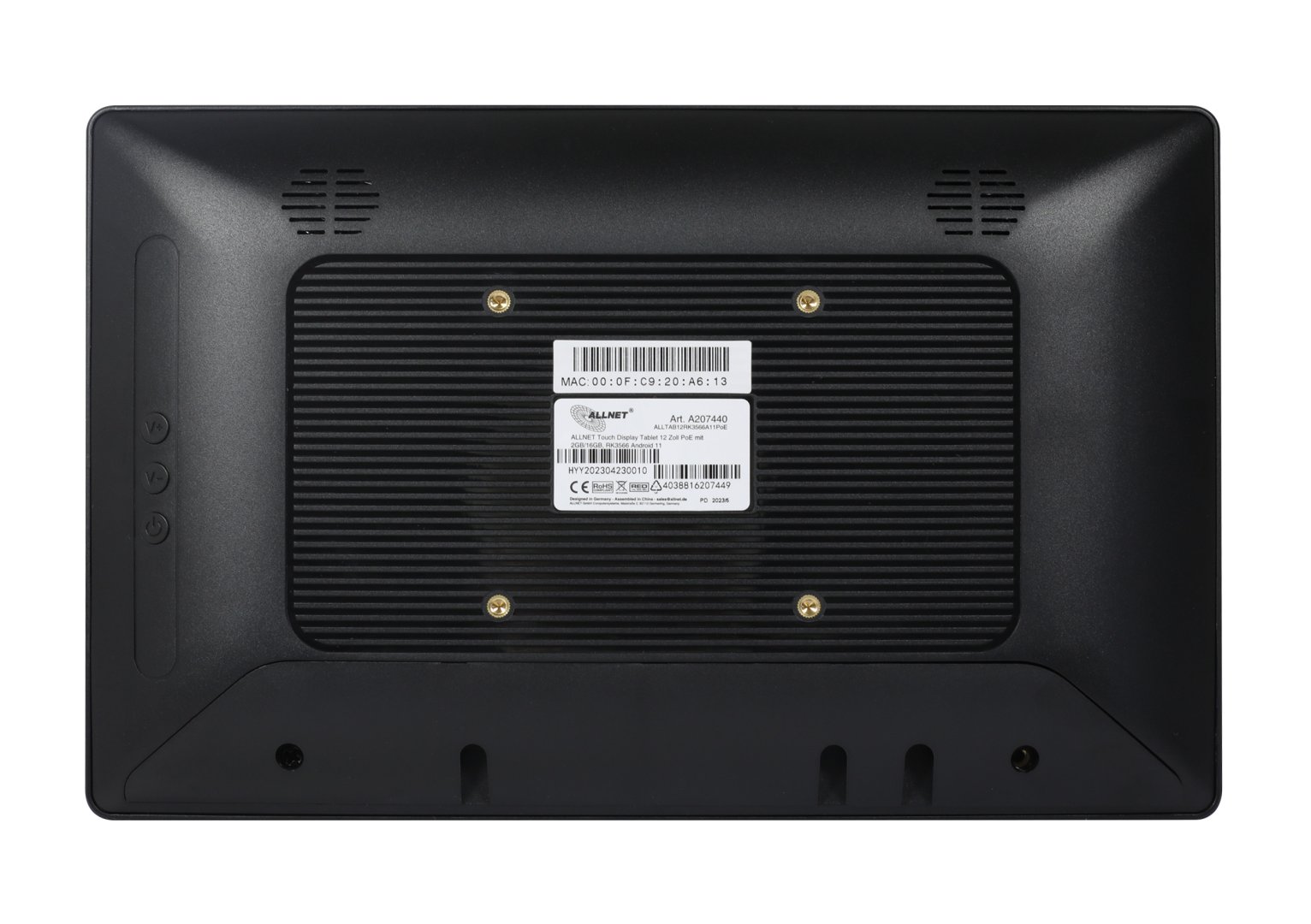 ALLNET Touch Display Tablet 12 Zoll PoE mit 8GB/64GB, RK3568 Android 13,PrimeOne-120
