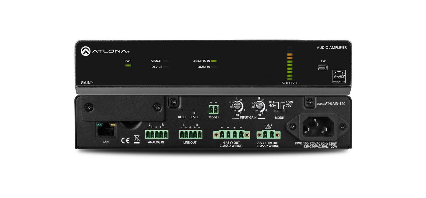 120W Amplifier, 4/8 Ohm x2,