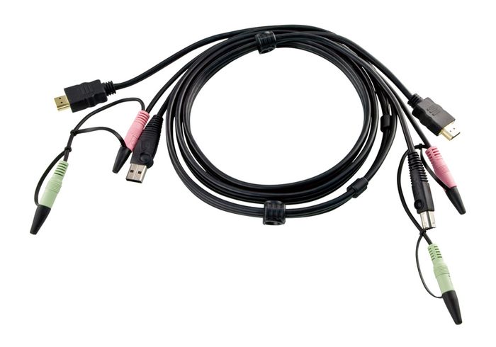 Aten 1.8m HDMI KVM Cable, USB A/B, 2x Audio Plug, Black
