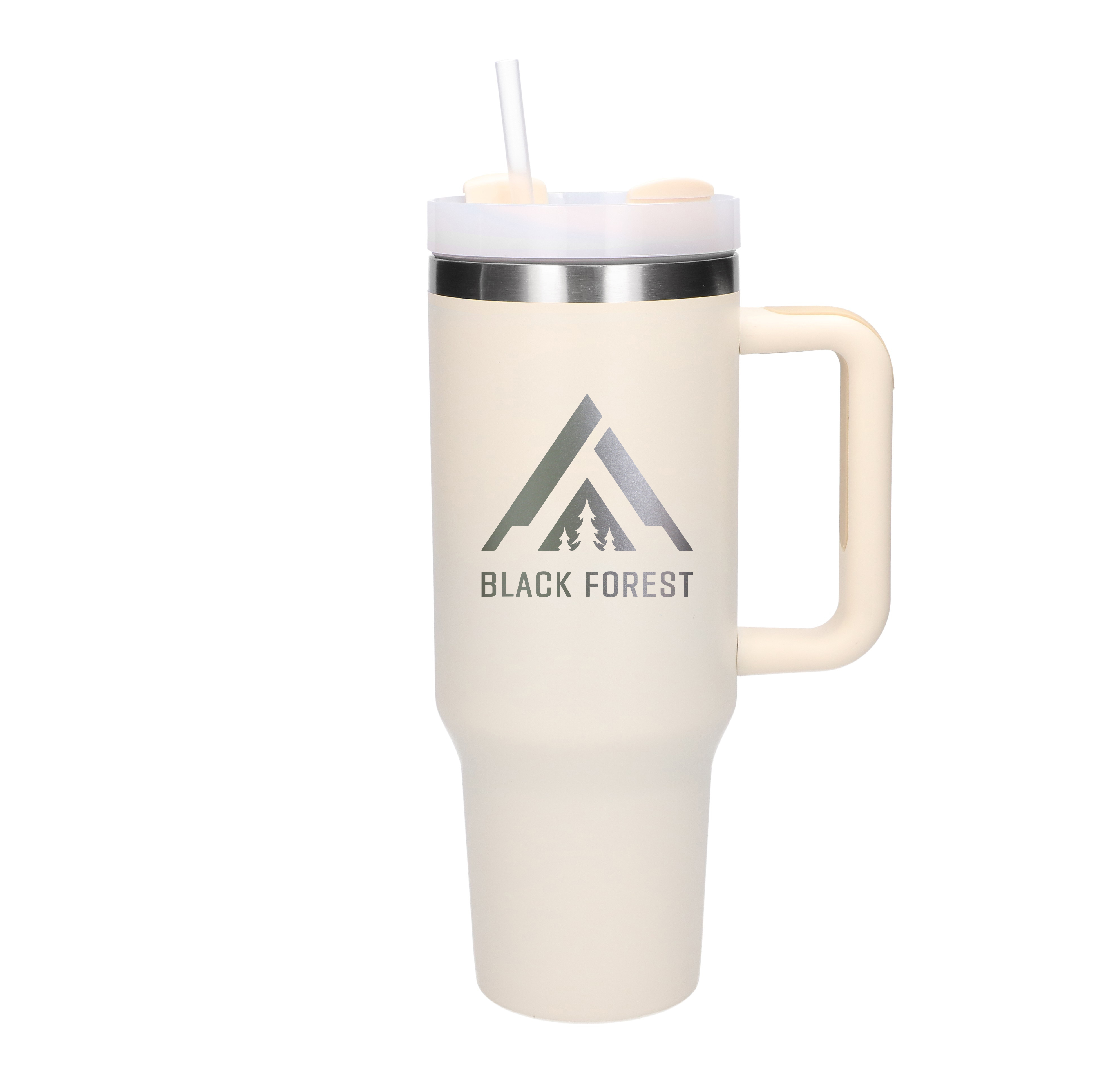 Black Forest Thermo mug with straw thermos with handle, 1200ml, beige