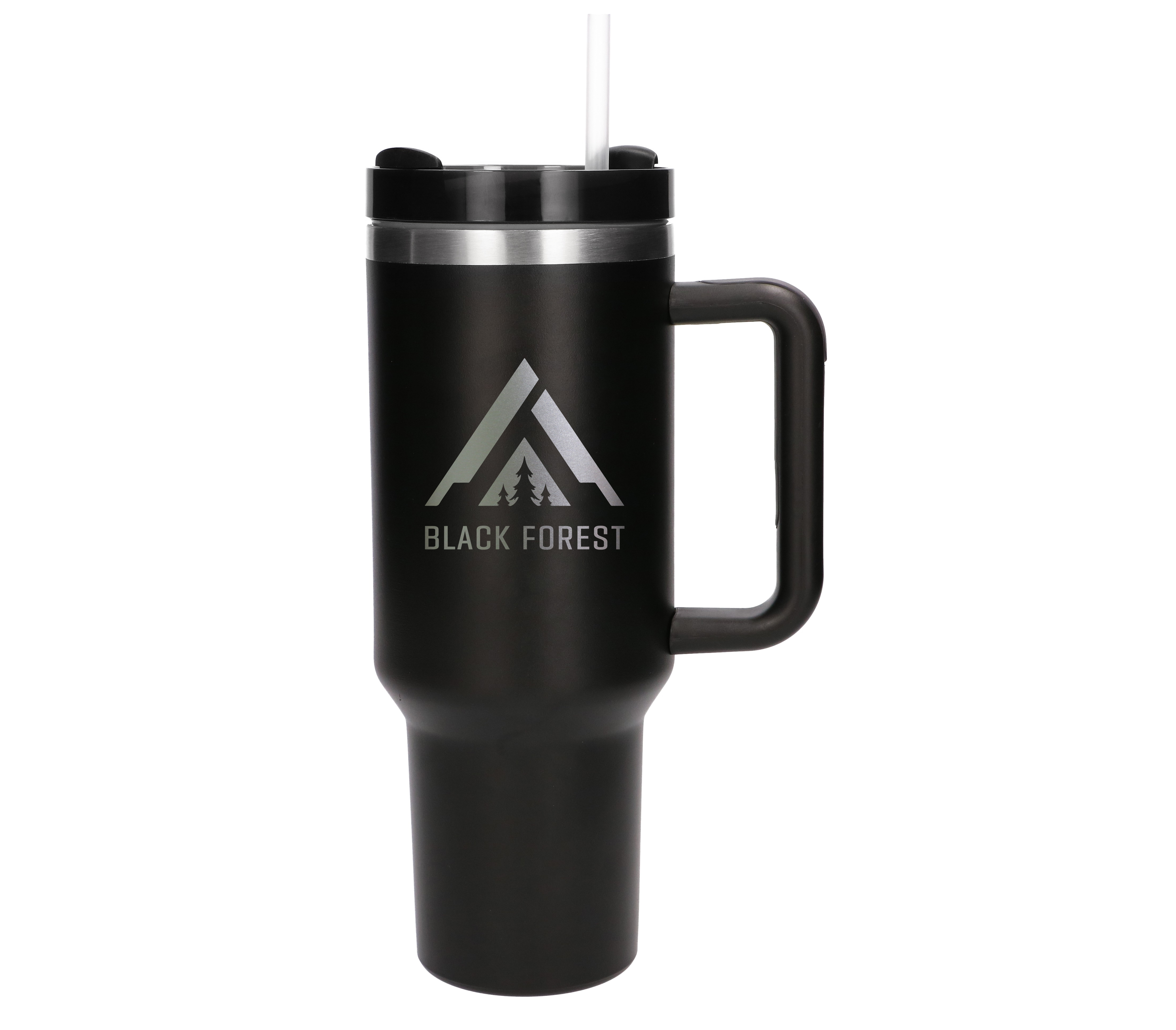 Black Forest Thermo mug with straw thermos with handle, 1200ml, black