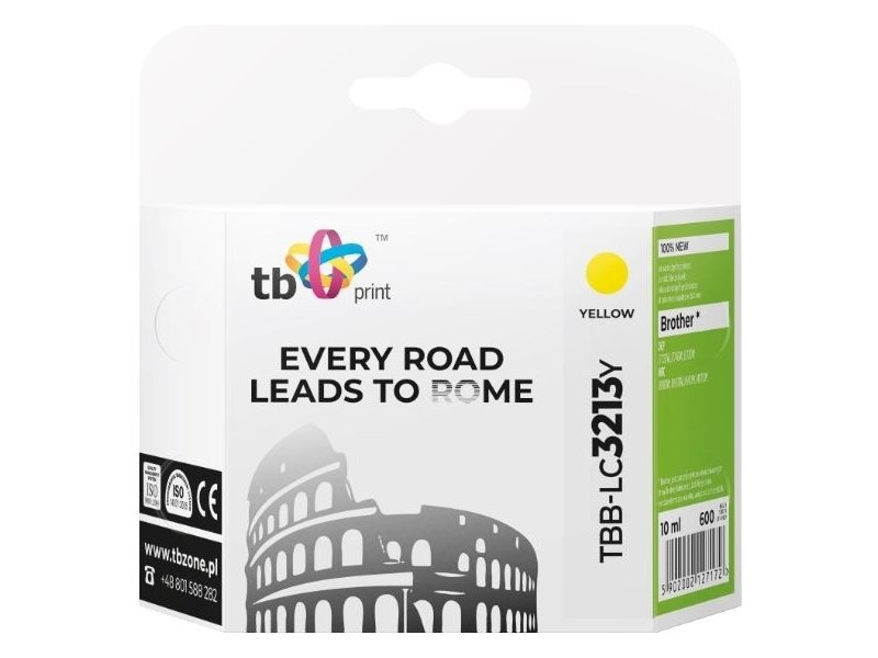 TB Print TBB-LC3213Y Gul blæk til Brother