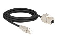 DeLOCK CAT 6a S/FTP 3m Forlængerkabel til netværk Sort/sølv