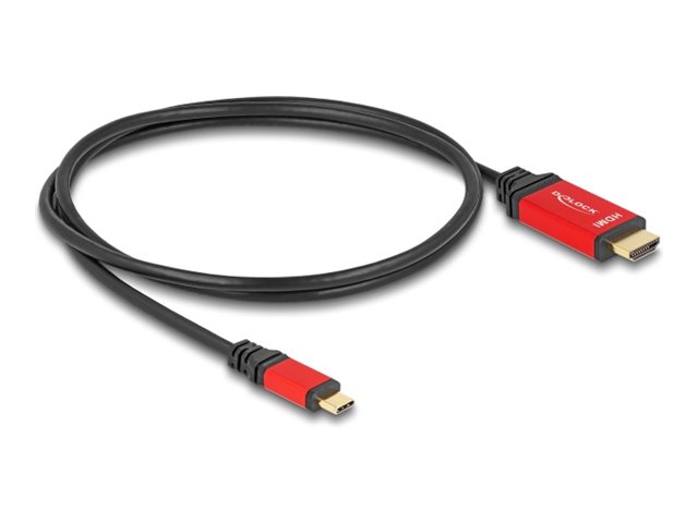 Delock Videoadapterkabel 1m Sort Rød