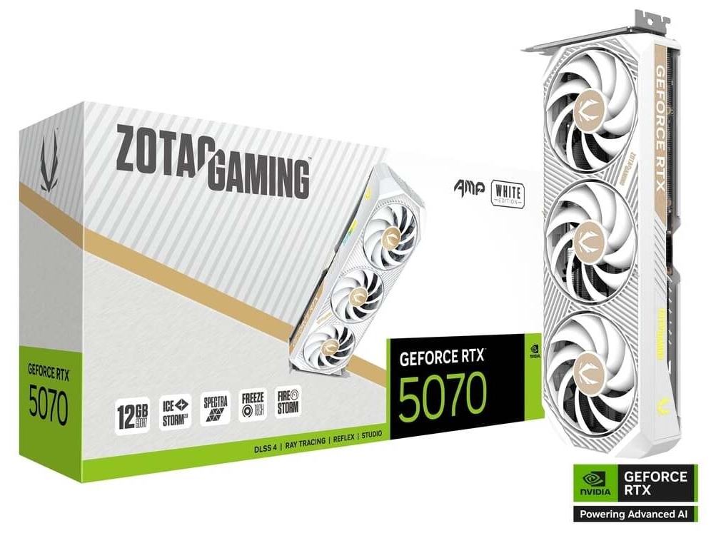 ZOTAC GAMING GeForce RTX 5070 AMP 12GB White Edition
