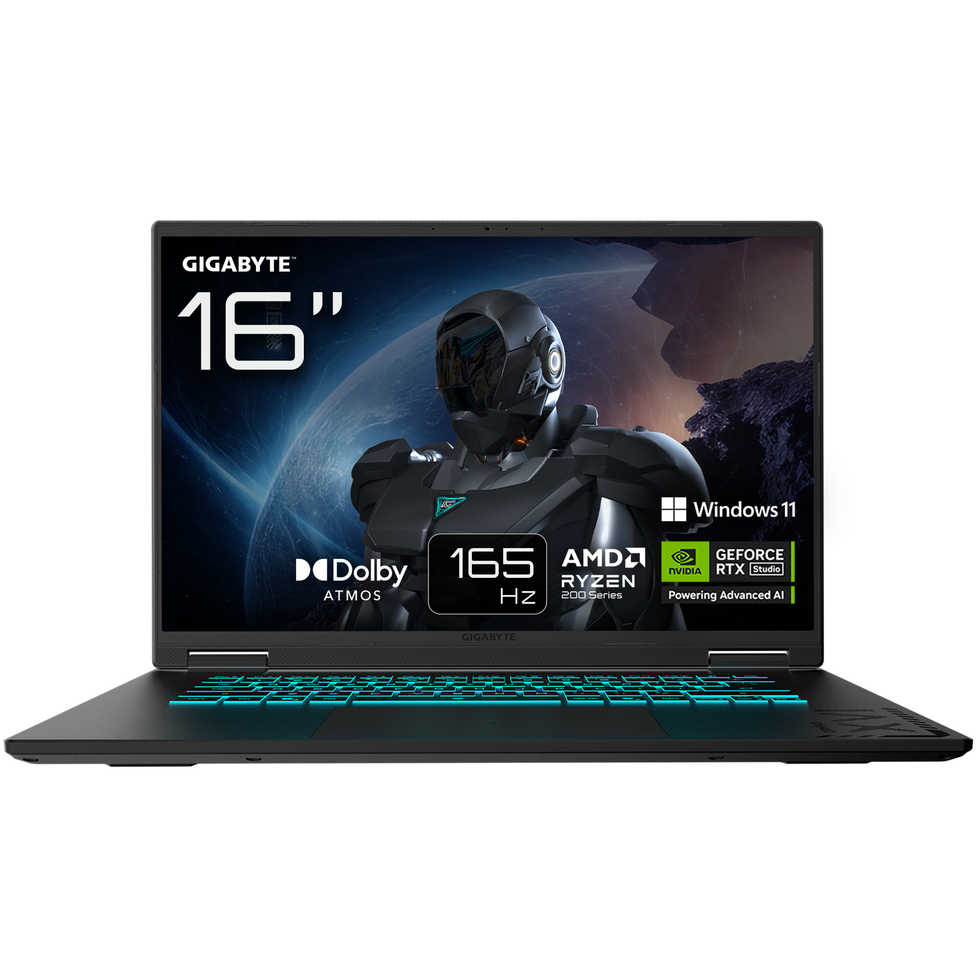 GIGABYTE GAMING A16 3THK3DE894SH laptop AMD Ryzen™ 7 260 40,6 cm (16) WUXGA 16 GB DDR5-SDRAM 1 TB SSD NVIDIA GeForce RTX 5050 Wi-Fi 6E (802.11ax) Windows 11 Home Sort