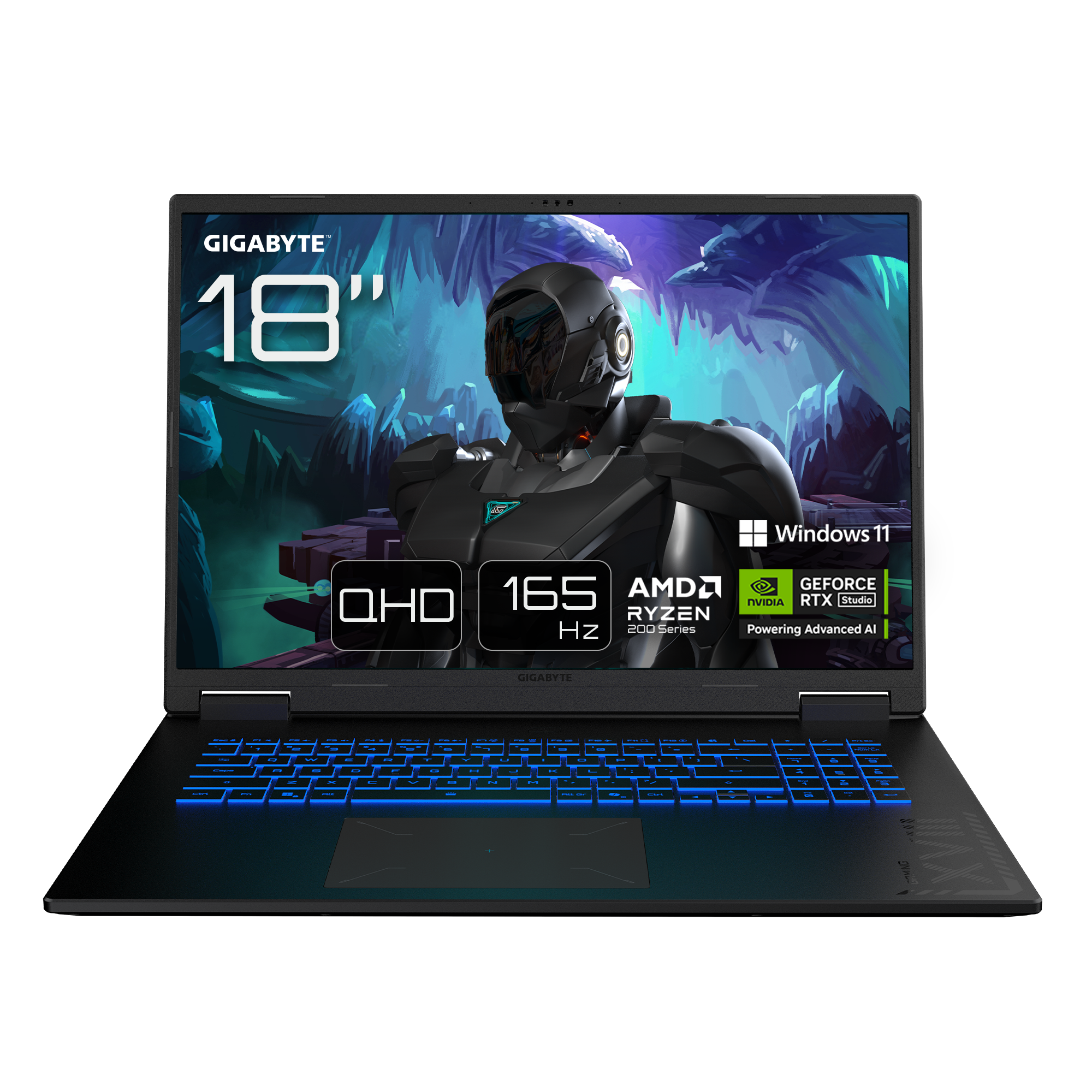 GIGABYTE GAMING A18 3VHK3DEC64SH laptop AMD Ryzen™ 7 260 45,7 cm (18) WQXGA 32 GB DDR5-SDRAM 1 TB SSD NVIDIA GeForce RTX 5060 Wi-Fi 6E (802.11ax) Windows 11 Home Sort