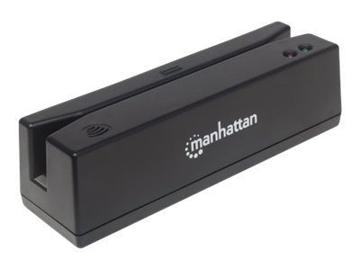 Manhattan USB-A Magnetic Strip Card Reader, Triple Track Reader, Wedge Decoder, Cable 1.5m, Black, Box Magnetisk kortlæser