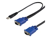 StarTech.com 10 ft Ultra Thin USB VGA 2-in-1 KVM Cable - VGA KVM Cable - USB KVM Cable - KVM Cable (SVECONUS10) Video / USB kabel
