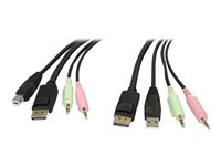 StarTech.com 6ft 4-in-1 USB DisplayPort® KVM Cable w/ Audio & Microphone (DP4N1USB6) Video / USB / lydkabel