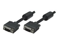 Manhattan VGA Monitor Cable (with Ferrite Cores), 1.8m, Black, Male to Male, HD15, Cable of higher SVGA Specification (fully compatible), Shielding with Ferrite Cores helps minimise EMI interference for improved video transmission, Lifetime Warranty, Poly