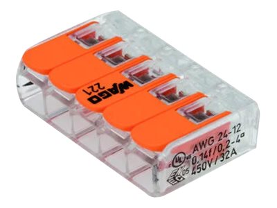 WAGO COMPACT Splicing connector Orange Transparent
