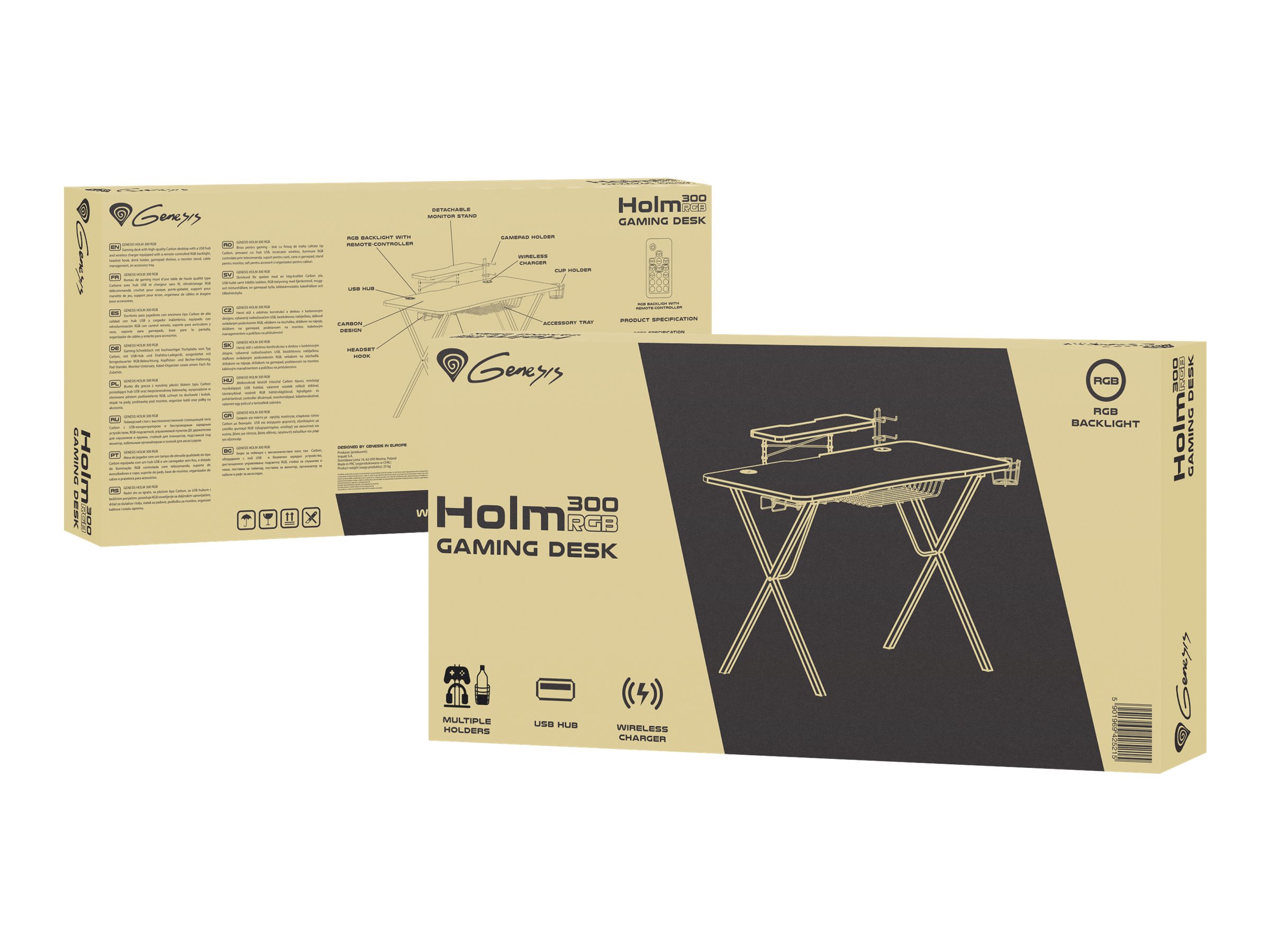 Genesis Holm 300 RGB Bord Stålramme Gaming