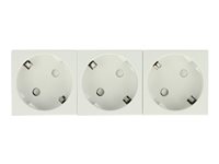 Delock Easy 45 - strømsokkel-outlet - 3 strømstik - hvid, RAL 9003 (pakke med 5)