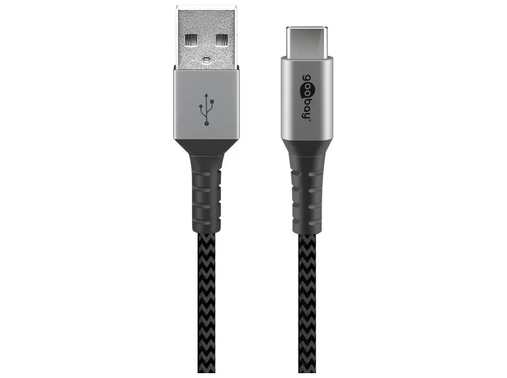 goobay USB 2.0 USB Type-C kabel 0.5m Sort Sølv