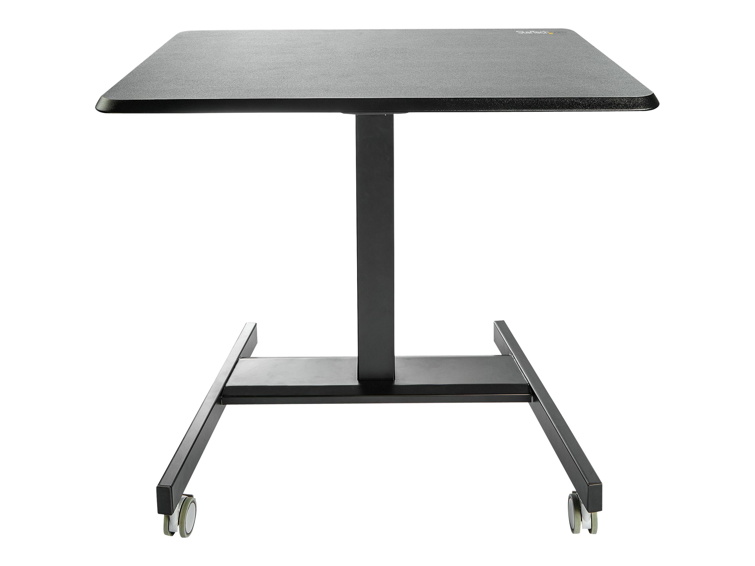 StarTech.com Mobile Standing Desk, Portable Sit Stand Ergonomic Height Adjustable Cart on Wheels, Rolling Computer/Laptop Workstation Table Locking One-Touch Lift for Teacher/Student - Mobile Sit Stand Desk (STSCART2) Sidde/stå-skrivebord Stål Sort