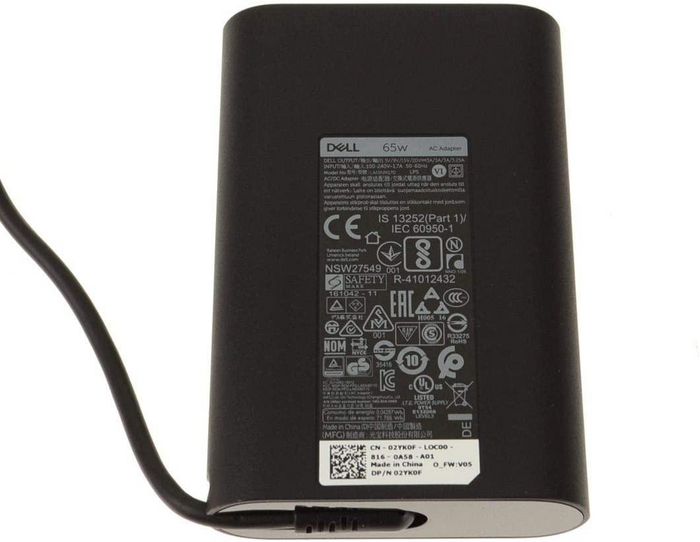 Dell AC Adapter, 65W, 19.5V, 3 Pin, Type C, C6 Power Cord