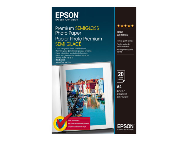 Epson Premium Semi-Gloss Photo Paper - A4 - 20 Sheets
