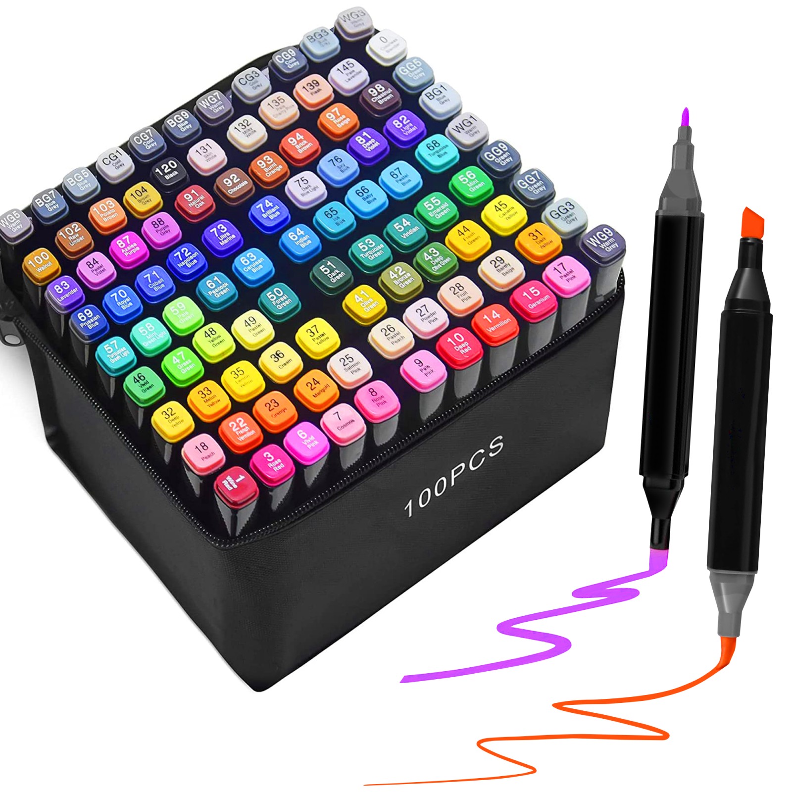 Extralink | Alcohol marker set | 100 colors, dual tips