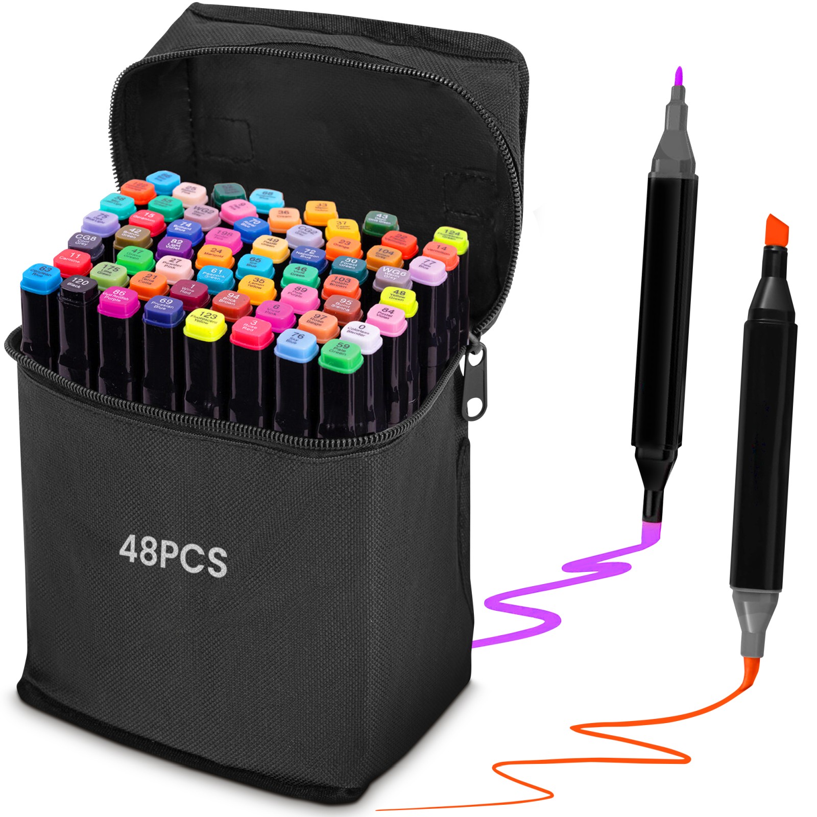 Extralink | Alcohol marker set | 48 colors, dual tips