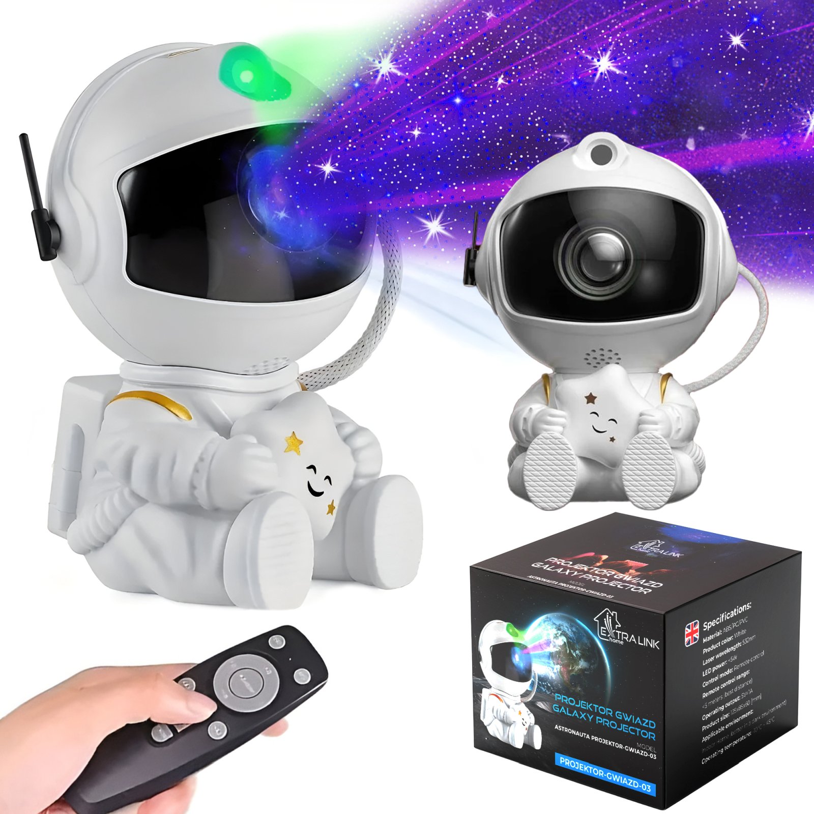 Extralink Home Mini Star Projector Night Light for Kids, Astronaut