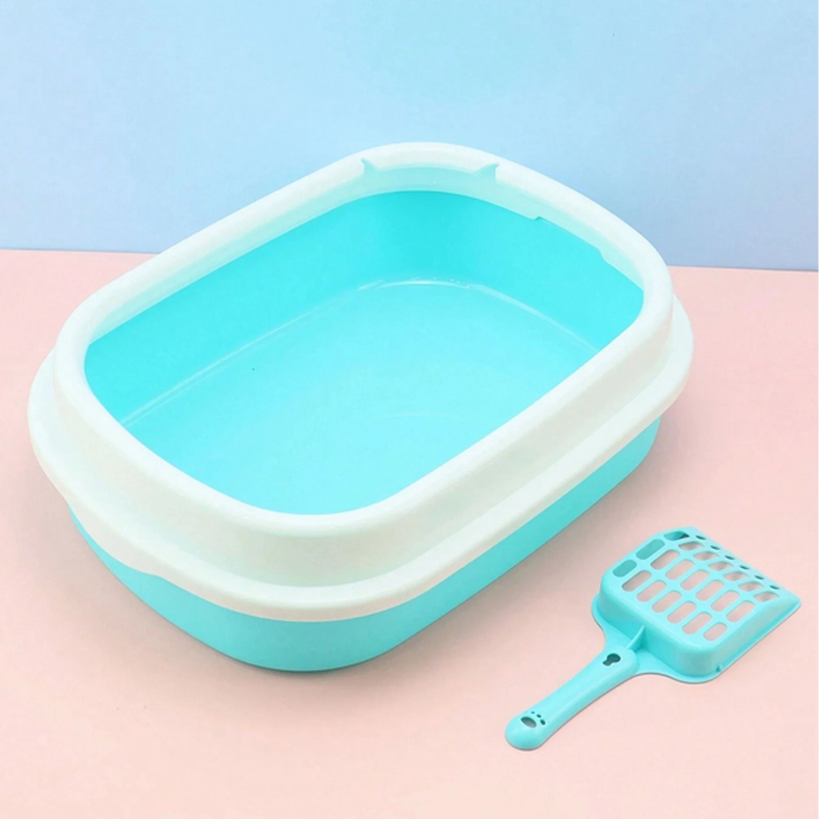 Extralink Pets Cat Litter Box with Scoop, Large Open Frame Litter Toilet Pet-847