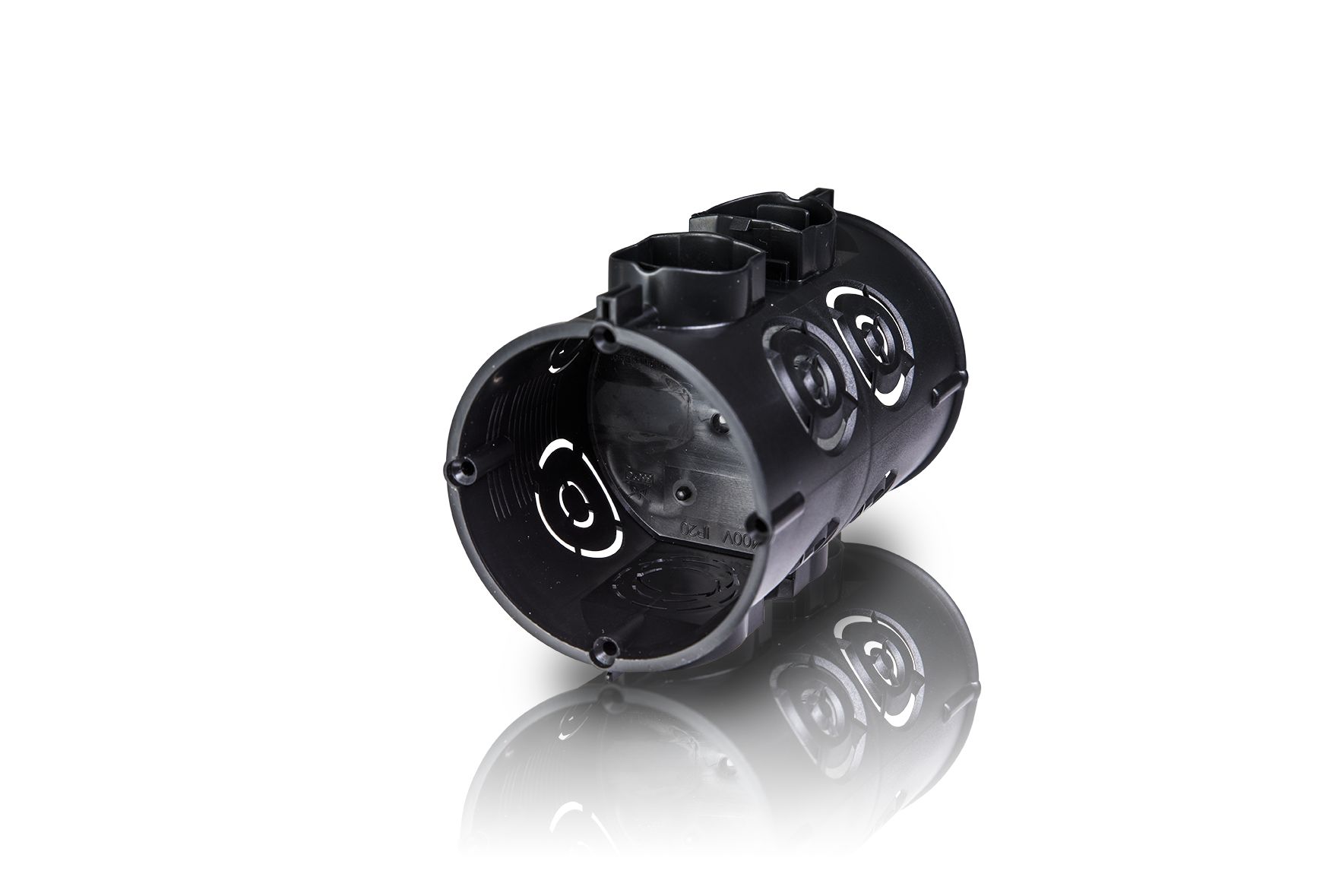 f-tronic UP Geräte-Doppeldose t=100mm zur gegenüberliegenden Installation in Trennwänden, E400