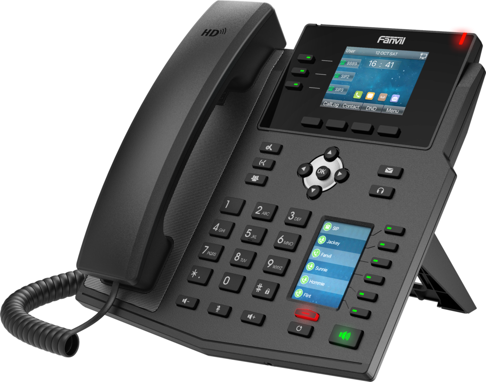 Fanvil X4U V2, Mid-range Business phone PoE, Gigabit / SIP / POE / Gigabit / USB-Port
