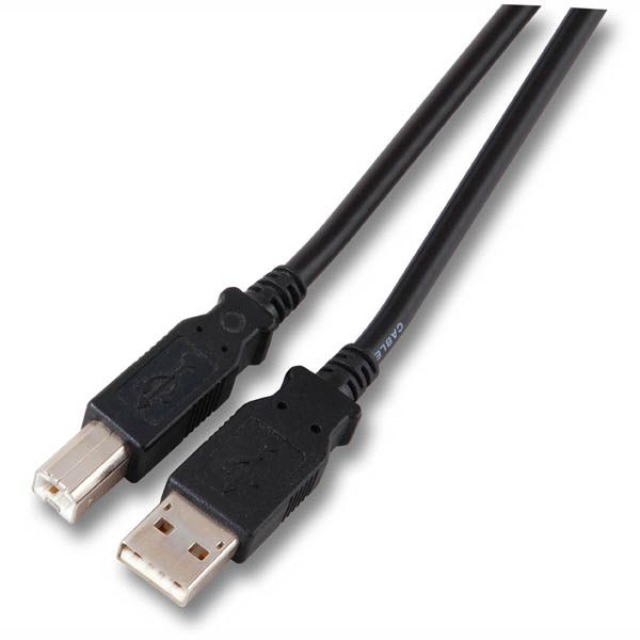 Kabel USB, A(St) => B(St), 1.0m, USB2.0, schwarz, Classic,