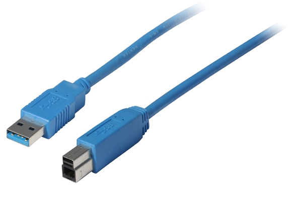 Kabel USB, A(St) => B(St), 3.0m, USB3.0, blau,