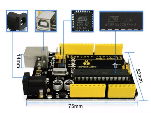 Keyestudio UNO R3 Development Board Compatible With Arduino Uno R3 +USB Cable