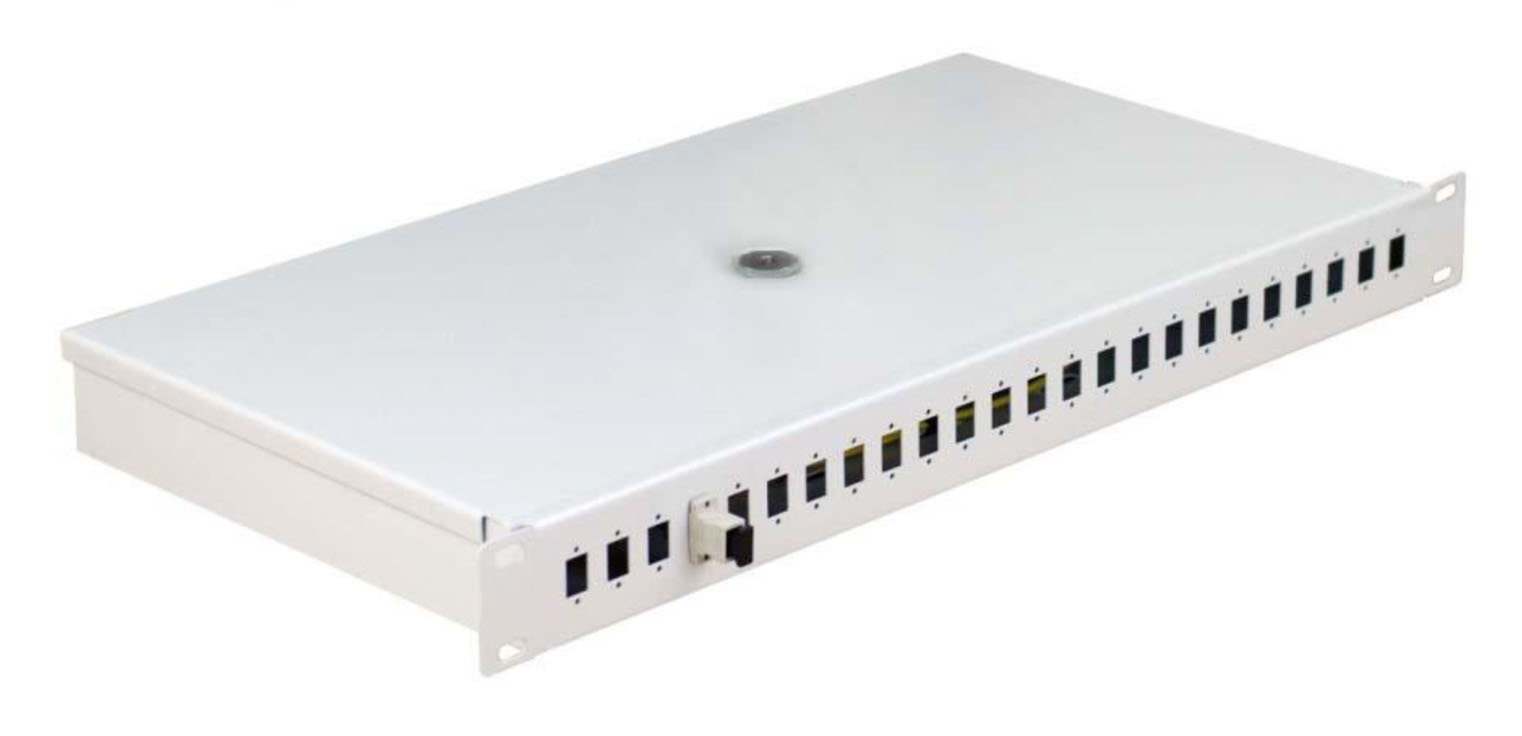 Mantar PS 19" 1U SC 24 Simplex | Fiber optic patchpanel | depth 210 mm
