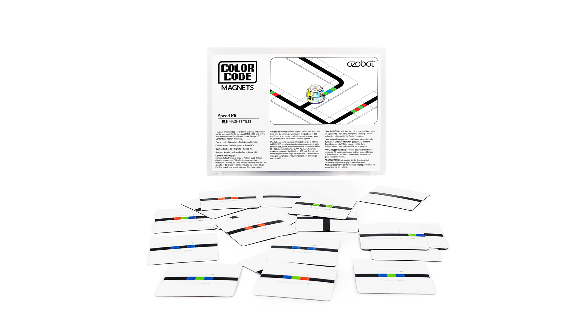 Ozobot MINT Geschwindigkeit Set Magnetische Farbcode Kacheln \"Color Code Magnets Speed Kit\"