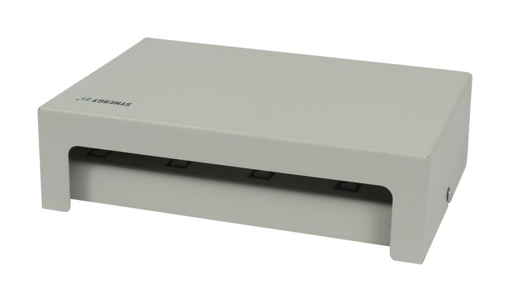 Patch Panel 8xTP, CAT6A, incl.Keystone, Short, Aufputz Metall, Lichtgrau, Synergy 21,